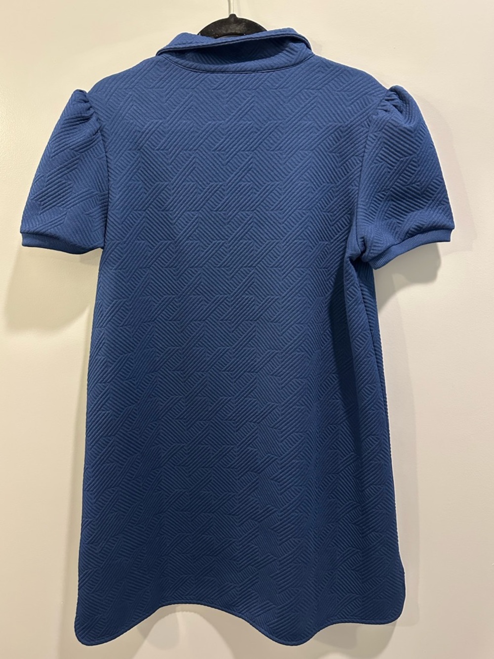 SSYS The Everyday Collared Quilted Quarter Zip Puff Sleeve Dress Navy Size M - Picture 7 of 9